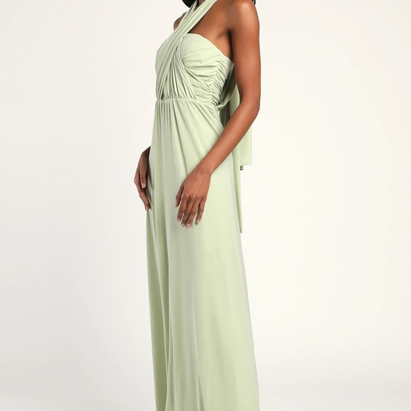 Lulus Start Your Romance Sage Green Strapless Convertible Maxi Dress - Picture 5 of 9